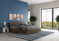 BS COM Letto matrimoniale senza rete 160x190 testata inclinata con doghe noce