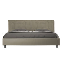 BS COM Letto matrimoniale king size contenitore imbottito 200x200 similpelle cappuccino