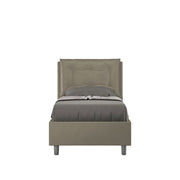 BS COM Letto singolo con rete imbottito 80x210 similpelle cappuccino