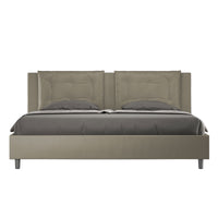 BS COM Letto contenitore imbottito 180x200 similpelle cappuccino