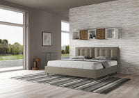 BS COM Letto matrimoniale king size contenitore imbottito 200x210 similpelle cappuccino