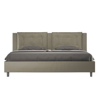 BS COM Letto matrimoniale king size senza rete imbottito 200x210 similpelle cappuccino