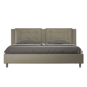 BS COM Letto matrimoniale king size senza rete imbottito 200x210 similpelle cappuccino