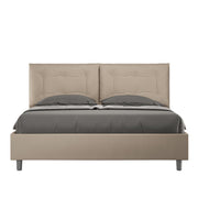 BS COM Letto matrimoniale senza rete imbottito 160x210 similpelle tortora