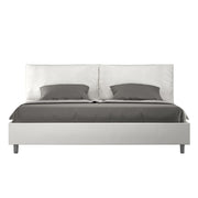 BS COM Letto matrimoniale king size con rete imbottito 200x200 similpelle bianco