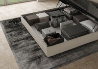 BS COM Letto matrimoniale king size contenitore imbottito 200x200 similpelle tortora