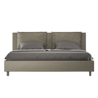 BS COM Letto contenitore imbottito 180x200 similpelle cappuccino