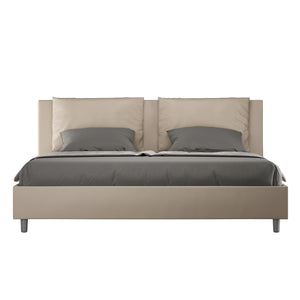BS COM Letto contenitore imbottito 180x210 similpelle tortora