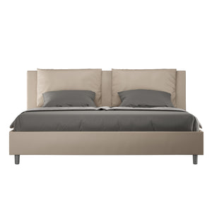 BS COM Letto matrimoniale king size contenitore imbottito 200x210 similpelle tortora