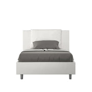 BS COM Letto una piazza e mezza contenitore imbottito 120x190 similpelle bianco