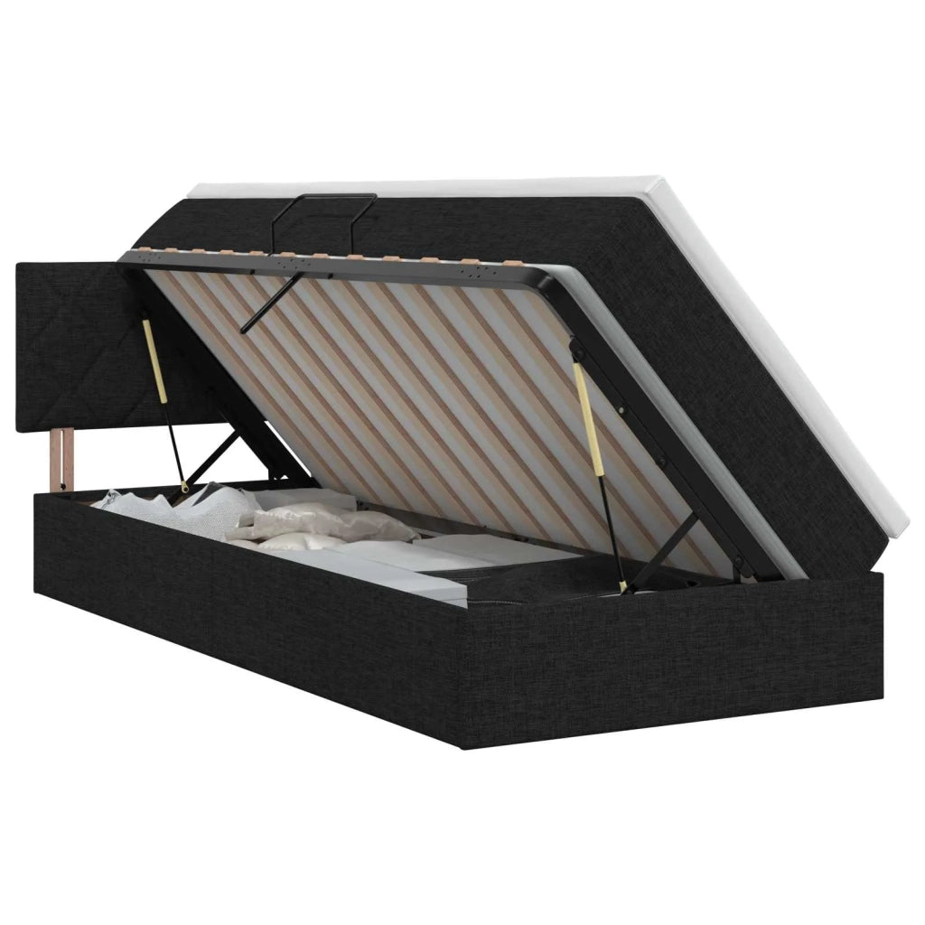 Letto con contenitore e materasso Nero 90 x 200 cm Velluto 3458660