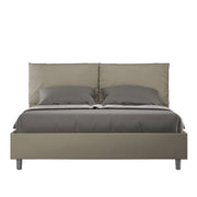 BS COM Letto matrimoniale contenitore doppia alzata imbottito 160x210 similpelle cappuccino