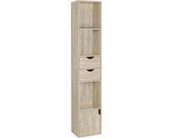 Cassetti Libri - Pannelli Libri - Pannelli per Parete - Cassetti Libri - Organizzatore di Archiviazione - 30x158x24cm - con Porta Cassetto - per Decorazione di Sala da Pranzo - Mobiletto in Legno di Faggio chiaro