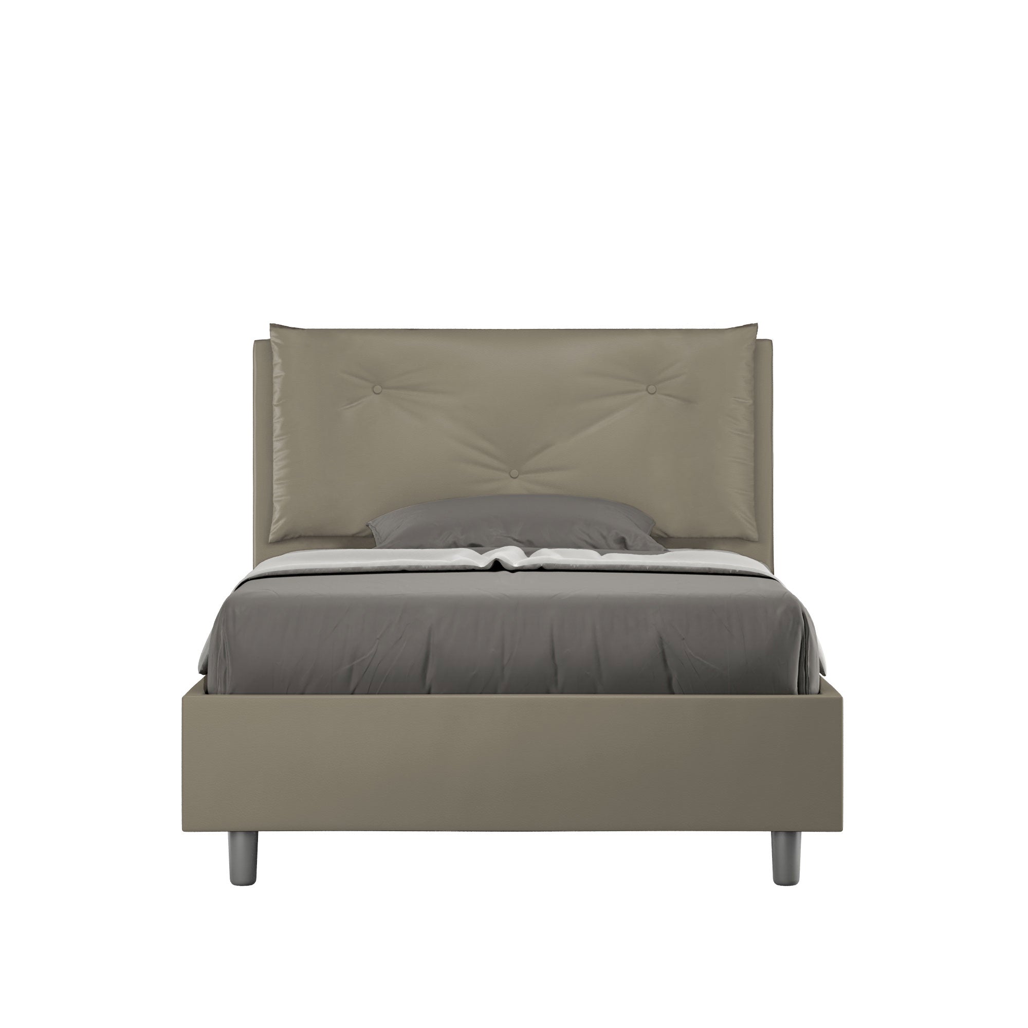 BS COM Letto una piazza e mezza contenitore imbottito 120x190 similpelle cappuccino