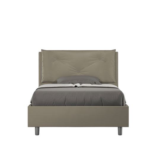 BS COM Letto una piazza e mezza contenitore imbottito 120x190 similpelle cappuccino