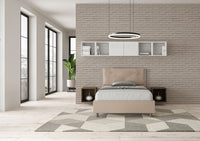 BS COM Letto una piazza e mezza contenitore imbottito 120x190 similpelle tortora