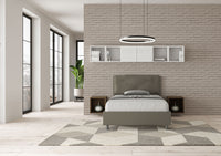 BS COM Letto una piazza e mezza contenitore imbottito 120x190 similpelle cappuccino
