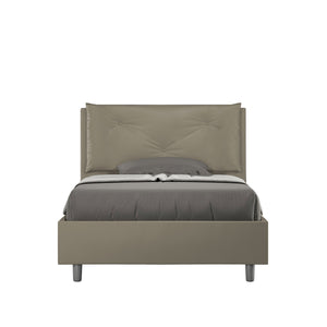 BS COM Letto una piazza e mezza contenitore imbottito 120x210 similpelle cappuccino