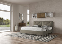 BS COM Letto matrimoniale king size contenitore imbottito 200x200 similpelle cappuccino