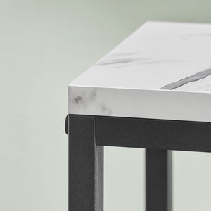 Portafiori Valora a 4 ripiani in marmo bianco con gambe nere per la decorazione