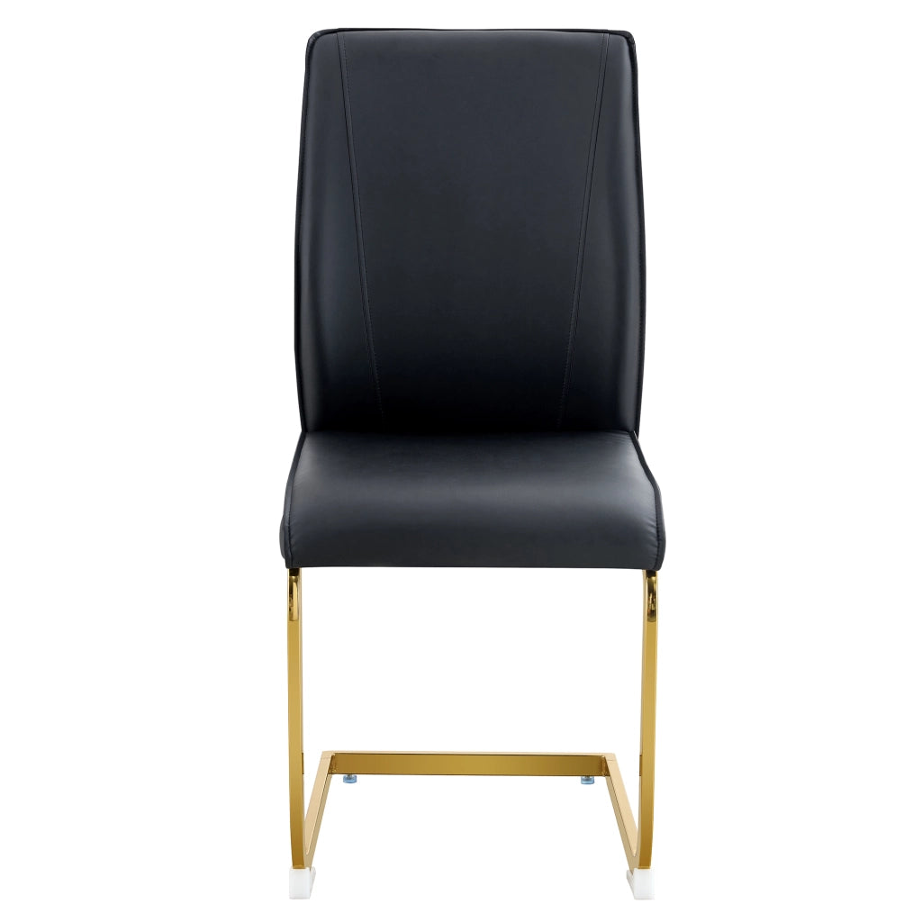 Sedia con Cuscino in PU ¨C MINIMAL ¨C Nera con Gambe in Metallo Dorato