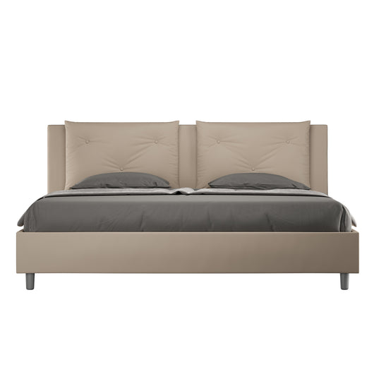 BS COM Letto contenitore imbottito 180x190 similpelle tortora