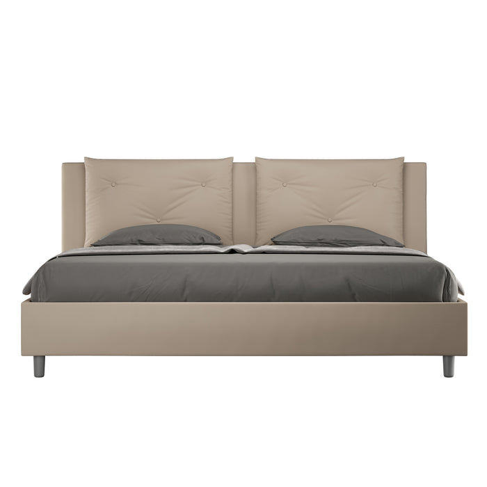 BS COM Letto contenitore imbottito 180x190 similpelle tortora