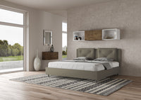 BS COM Letto contenitore imbottito 180x200 similpelle cappuccino