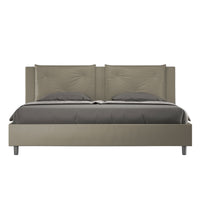 BS COM Letto matrimoniale king size contenitore imbottito 200x210 similpelle cappuccino