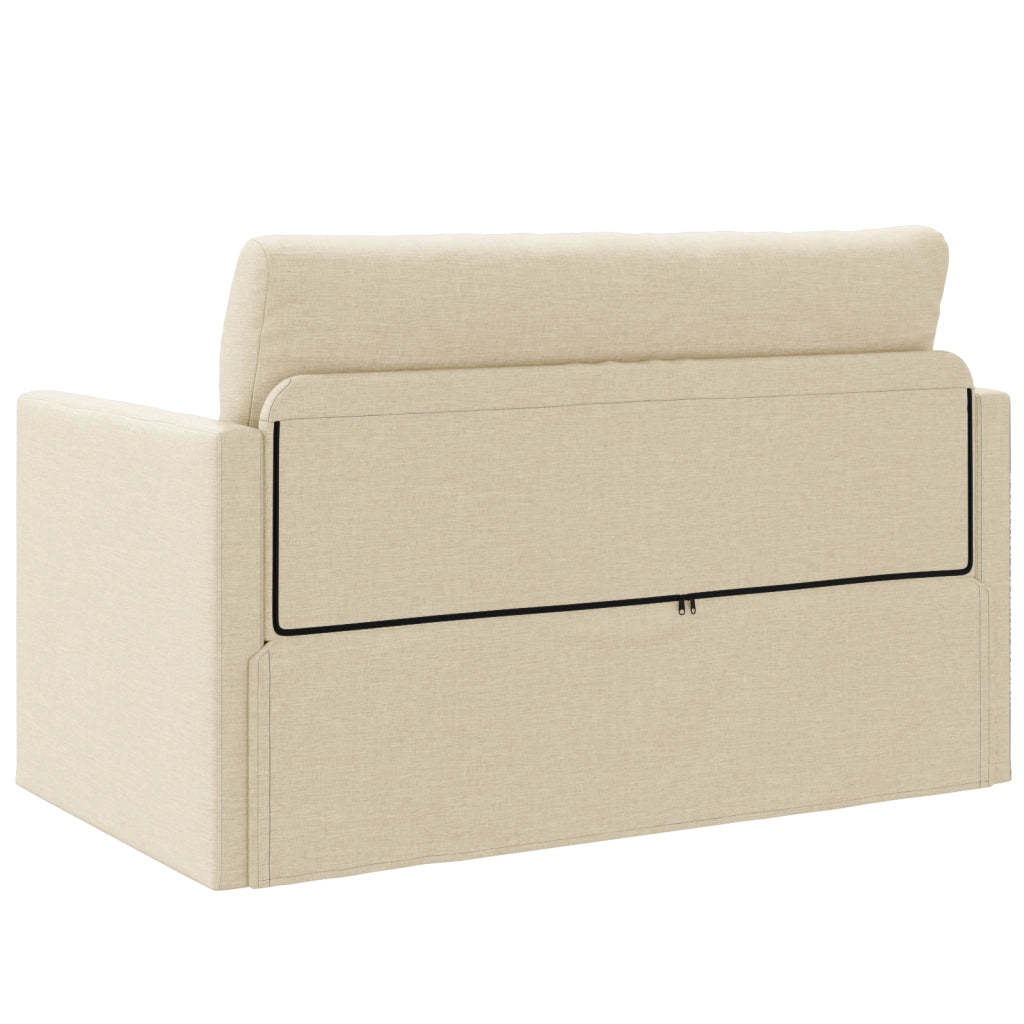 Divano Letto 2-in-1 Panna 124x71x78 cm Tessuto