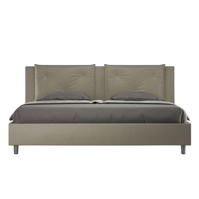 BS COM Letto matrimoniale king size senza rete imbottito 200x210 similpelle cappuccino