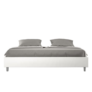 BS COM Letto contenitore imbottito 180x210 similpelle bianco