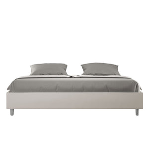 BS COM Letto matrimoniale king size contenitore imbottito 200x200 similpelle tortora