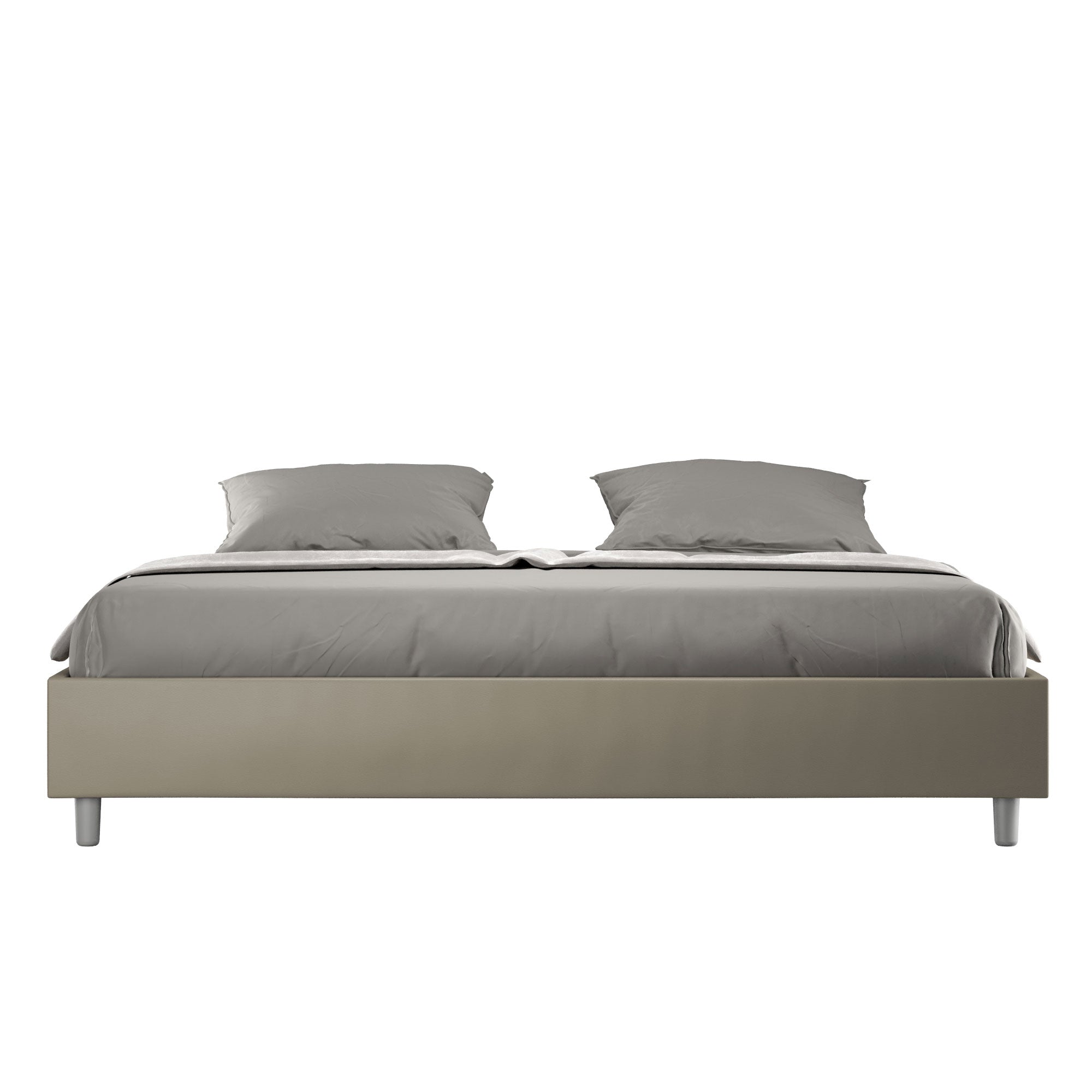 BS COM Letto contenitore imbottito 180x190 similpelle cappuccino