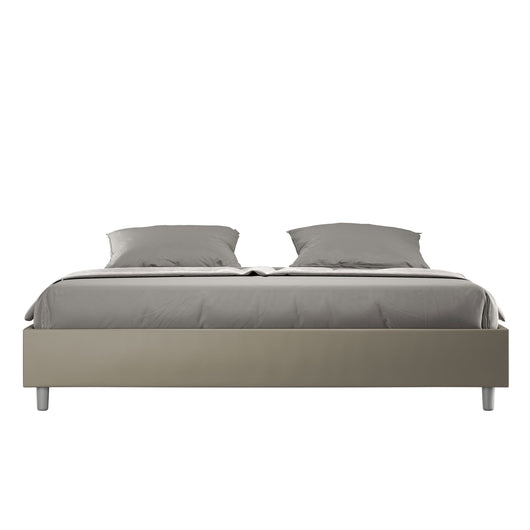 BS COM Letto contenitore imbottito 180x190 similpelle cappuccino
