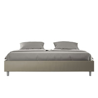 BS COM Letto matrimoniale king size contenitore imbottito 200x210 similpelle cappuccino