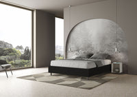 BS COM Letto matrimoniale contenitore apertura comoda imbottito 160x190 similpelle nero