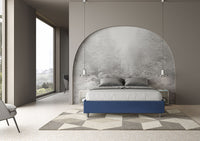 BS COM Letto matrimoniale contenitore imbottito 160x190 similpelle blu