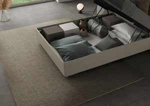 BS COM Letto una piazza e mezza contenitore imbottito 120x190 similpelle cappuccino