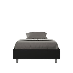 BS COM Letto una piazza e mezza contenitore imbottito 120x200 similpelle nero