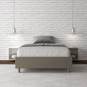 BS COM Letto una piazza e mezza contenitore imbottito 120x200 similpelle cappuccino