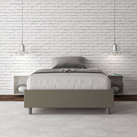 BS COM Letto una piazza e mezza contenitore imbottito 120x200 similpelle cappuccino
