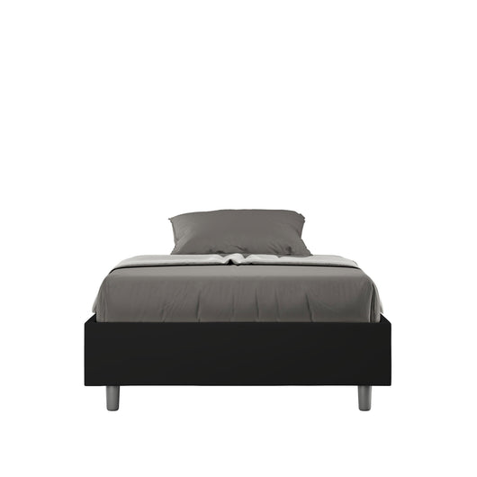 BS COM Letto una piazza e mezza contenitore imbottito 120x190 similpelle nero
