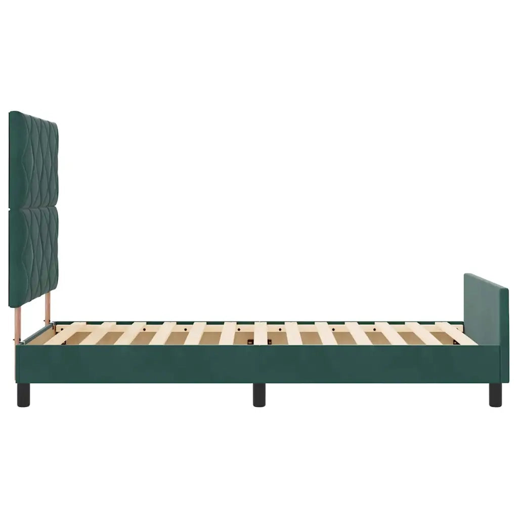 Letto a molle con testiera Verde Scuro 100 x 200 cm Velluto 3344990