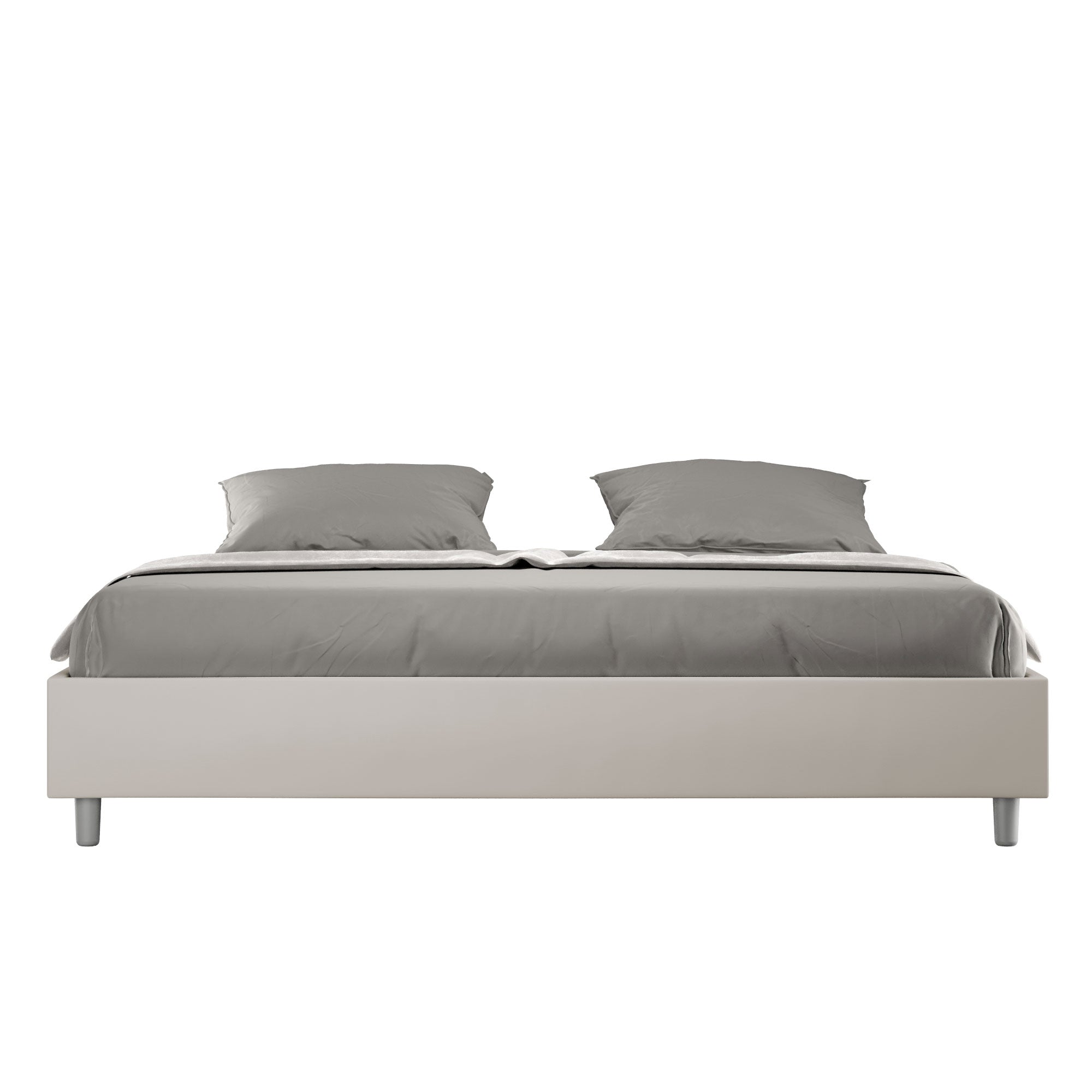 BS COM Letto senza rete imbottito 180x190 similpelle tortora