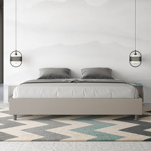 BS COM Letto senza rete imbottito 180x190 similpelle tortora