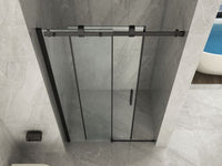 Porta Doccia Scorrevole Frameless Cristallo 8 mm Trasparente Telaio Nero Opaco - Misura: 120 xh195 cm