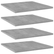 Ripiani per Libreria 4pz Grigio Cemento 40x40x1,5cm Multistrato 805178