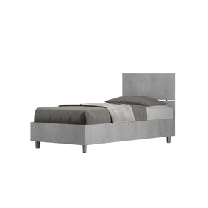 BS COM Letto singolo con rete 80x200 testata dritta cemento