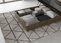 BS COM Letto matrimoniale francese contenitore 140x190 testata dritta noce